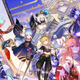 An illustraion of Aether, Paimon, Ayaka, Kokomi, Kazuha, Yae Miko, and Raiden Shogun.